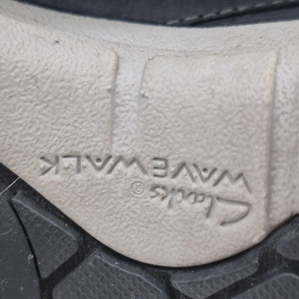 Clarks‎ WaveWalk Shoes Womens Size 7.5 Gray Leather Walking Comfort Lace Up - Picture 10 of 12